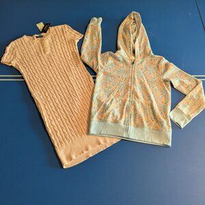 NWT Ralph Lauren Girls' Large (12-14) Sweater Dress and Zippered Hoodie